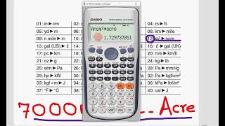 Unit conversion in Calculator ( m2 to Acre )