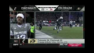 Travis Hunter interview after Colorado Buffaloes defeat the Cincinnati Bearcats to go 6-2