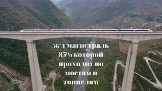 Ж /д магистраль, 85% которой проходит по мостам и тоннелям!