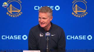 Steve Kerr Postgame Interview | Golden State Warriors lose to Dallas Mavericks 132-122