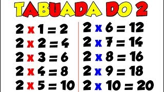 Tabuada do 2 || Ouvindo e Aprendendo a tabuada de Multiplicação do número Dois || Tabuada do Dois