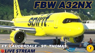 FBW A32NX Live | Spirit VA | KFLL - TIST | MSFS