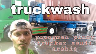 Youngman pinoy trucker in k.s.a truck wash every where