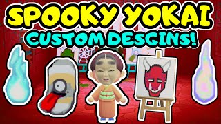 SPOOKY CUSTOM DESIGNS! Animal Crossing New Horizons Custom Designs with QR Codes! ACNH Custom Design