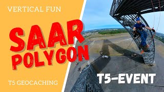 Geocacher seilen sich am Saarpolygon ab und haben Spaß - T5 Geocaching - #VerticalFun