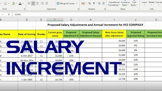 How to create Salary increaments and Adjustments in Excel -  #cit -77