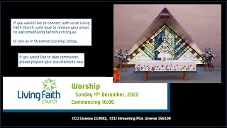 Living Faith Church, Sunday 4th December 2022