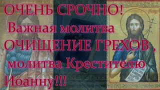 ОЧЕНЬ СРОЧНО! Важная молитва ОЧИЩЕНИЕ ГРЕХОВ. Молитва Крестителю Иоанну!!!