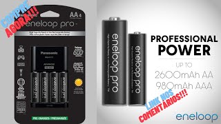 COMPRE AGORA!!! Carregador Panasonic Eneloop PRO BQ CC17 com 4 Baterias AA de 2550mAh #pilhas