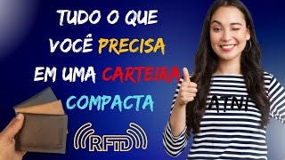 Carteira Antifurto com Proteção RFID, bloqueia cobrança por aproximação contactless clonagem cartão