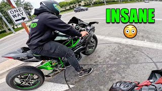 Yamaha R1 Messes With The WRONG Ninja H2 😳