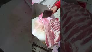 Wow, cutting the pork ribs just one hit #cactusfoodies #shorts #meat #pork #cuttingskills