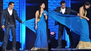 Salman Khan opens Sunny Leone Saree and you will get Shocked what Sunny Leone did after that!