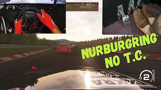 Footwork at Nurburgring. No T.C., 5 speed, full damage, ps5, wheel, skills