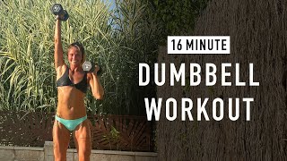 16 MINUTE DUMBELL WORKOUT | Tabata Songs| w/ Cynthia Balout