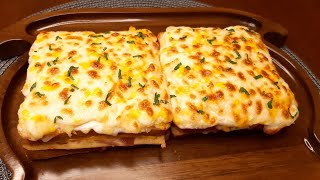 super crispy! delicious potato pizza toast recipe! just 10 minutes!