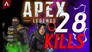 Crazy 28 Kill Win On Apex Legends!!! *RANDOM SQUADS*