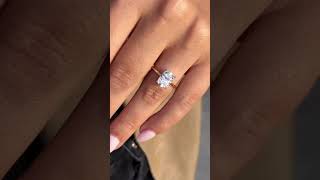 Elongated Cushion Cut Hidden Halo Style Moissanite Engagement Ring 💍