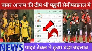 POINT TABLE PSL8. Babar azam की पेशावर जलमी भी पहुचीं सेमीफाइनल मे