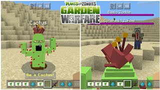 MCPE Pvz Garden Warfare | Cactus & Sunflower Test