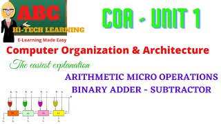 BINARY ADDER - SUBTRACTOR IN COA