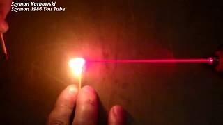 Homemade True 200mW red laser from DVD-RW in action / Domowej roboty czerwony laser z DVD-RW