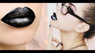 Lip Art Tutorial- GunMetal Lips-Galaxy Lips - Glitter