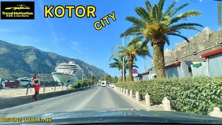 KOTOR vožnja kroz grad, Palme i Kruzeri Jesen 2024 - KOTOR City [Driving Through in 4K] Crna Gora