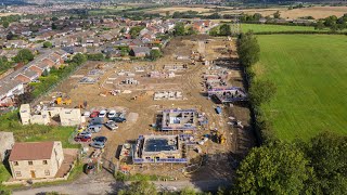 Aerial video of Rockliffe Homes site at Pilsley - 5th visit - 20 Aug 2020