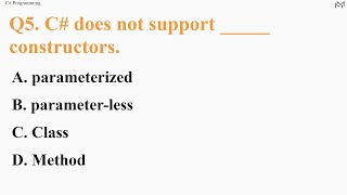 C# Programming Important MCQ Quiz PART-4