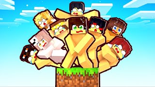 100 PLAYERS SEM NADA em um BLOCO o FILME no Minecraft