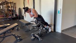 Exercise: 45 Degree Back Extension Drop Set (DB/BW)