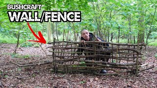 How to Make A Wall/Fence With No Tools Only Sticks. (Simple Bush Craft Wall)