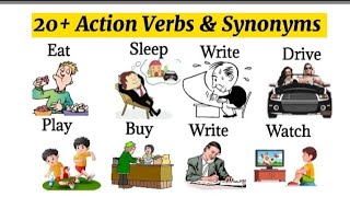 Common Action Verbs With sentences #actionverbs