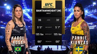 KAROL ROSA VS PANNIE KIANZAD FULL FIGHT UFC ON ESPN 61