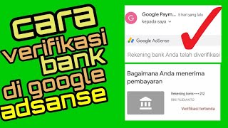 CARA VERIFIKASI REKENING DI GOOGLE ADSENSE || MUDAH DAN CEPAT