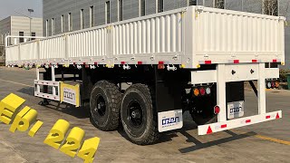 P224 Side Wall Semi Trailer With Tool Box & Single Tyre Wheels For Middle Asia Kazakhstan Market