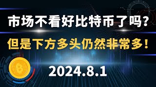 市场不看好比特币了吗？但是下方多头仍然非常多！8.1 比特币行情分析。