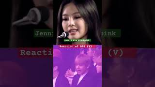 (BTS) V watching Jennie (Blackpink) Performance 😱 #shorts #fyp #jennie #taehyung #blackpink #bts