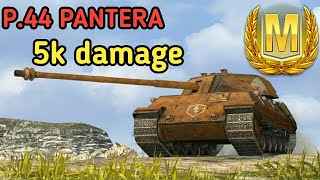 WORLD OF TANKS BLITZ. P.44 PANTERA. ACE TANKER, MASTERY BADGE. 5K DAMAGE