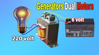 How to generator 220v using a dual motor | free energy #032