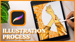 PROCREATE Illustration | 2D Illustration with Textures in iPad.