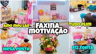 PRIMEIRA FAXINA DO ANO NA CASINHA FIZ TORTA DE FRANGO MESA POSTA ROTINA DE DONA DE CASA MOTIVAÇÃO