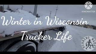 Snow removal on a flatbed trailer