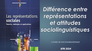 Représentations vs Attitudes Sociolinguistiques