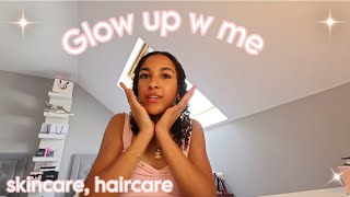 sunday reset glow up w me!! skincare & haircare