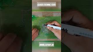 Quick easy and cheap way to make fine design etching on glass with CUTART USB stencil cutter tool