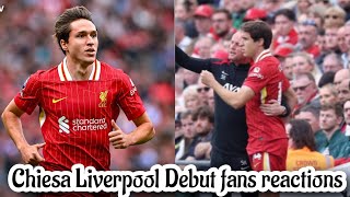 🔴 Chiesa DEBUT Liverpool fans reaction at Anfield vs Bournemouth