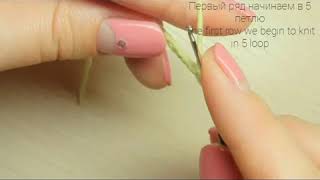 Уроки вязания крючком. Crochet lessons. Урок 7. Столбик с 2 накидами. Lesson 7. Treble crochet.