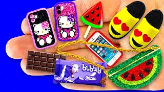 45 EASY DIY MINIATURE REALISTIC FOOD, DRINKS and THINGS | Handbags, Chocolate, Cola, Sprite